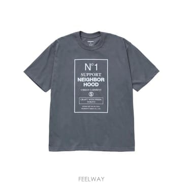 26 FW 네이버후드 슬로건 프린트 티셔츠 251PCNHST15GREY TP458852005