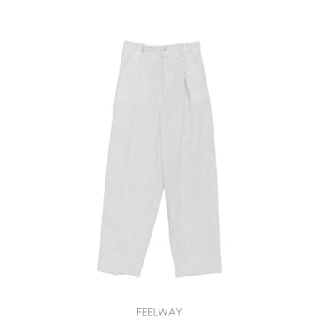 넘버21 스트라이프 플리츠 팬츠