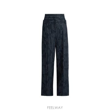 26 FW 에르뎀 stripe pattern wide leg trousers PF26TR170324012 T