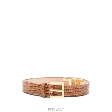 26 FW Elisabetta Franchi 크로커다일 이펙트 레더 벨트 CT54S66E2 TP4565345