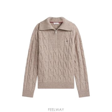 TOMMY HILFIGER 26 FW Ÿ�����ǰ� cable knit quarter zip sweater WW0WW46425 TP459226 FW Ÿ�����ǰ� cable knit quarter zip sweater WW0WW4