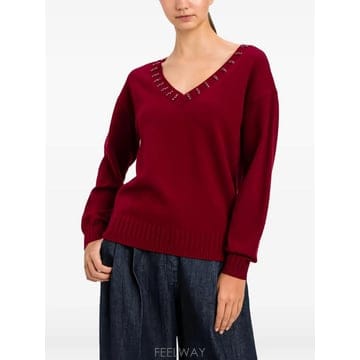 | Other Brand | 26 FW TWINSET crystal embellished V neck sweater 262AP3261 T26 FW TWINSET crystal embellished V neck sweater 262AP
