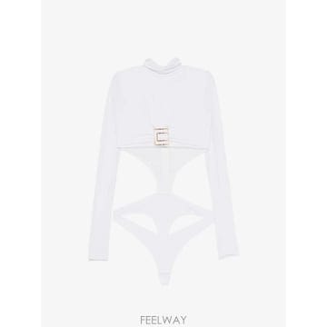 26 FW Elisabetta Franchi 로고 장식 크롭 탑 BO05567E2 TP457650742