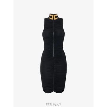 26 FW Elisabetta Franchi 경량 크레이프 저지 패브릭 드레스 AB03667E2 TP4583