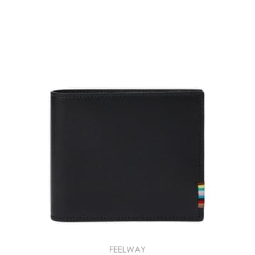 26 FW 폴스미스 시그니처 스트라이프 블랙 레더 스티치 2단 지갑 M1A4832WSTIPE TP458658