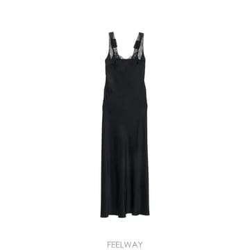 26 FW Forte Forte 레이스 트리밍 새틴 맥시 드레스 15070MYDRESS TP457067355