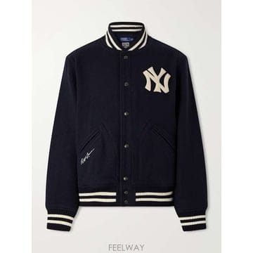 폴로 랄프로렌 MLB NYAPPLIQUE 울블렌드 트윌 봄버 자켓  B0082336720