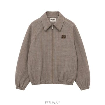 미우미우 체크 블루종 자켓 ML15751949F0005 B0192337516