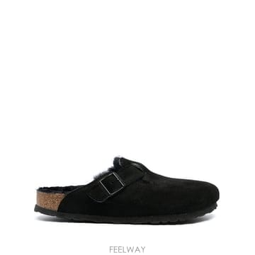 버켄스탁 보스턴 시어링 슬리퍼 259883BLACK/BLACK B0712339601