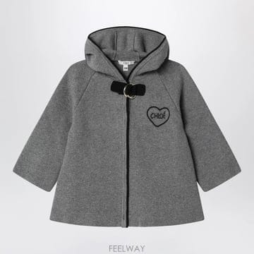26 F/W 끌로에 그레이 멜랑주 케이프 인 코튼 & 울 (KIDS  B0052339351