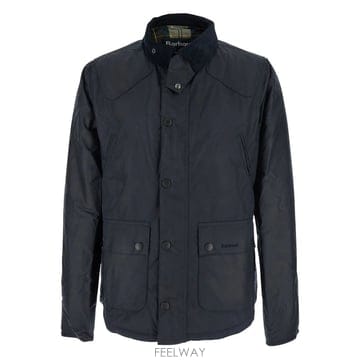 바버 네이비 블루 REELIN WAXED 코튼 자켓 MWX1106N B0302362604