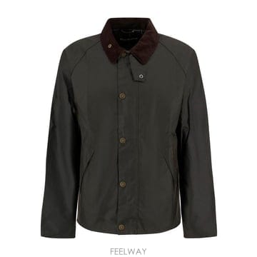 바버 TRANSPORT 자켓 인 OLIVE 그린 WAXED 코튼 M B0302362608