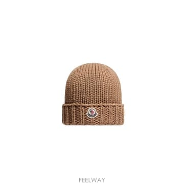 몽클레어 로고-패치 CHUNKYKNIT 비니 모자 (KIDS 상품) B0302362740