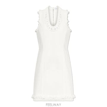 26 FW 페라가모 프린지 미니 드레스 화이트 13I269D793942