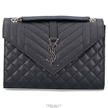 생로랑 여성 YSL 모노그램 퀼팅 숄더백