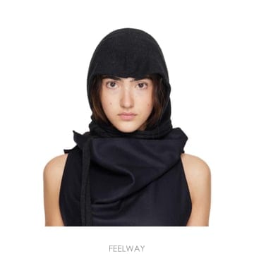 Issey Miyake 블랙 실크 캐시미어 발라클라바 모자 IM68AA102 TP878018823