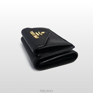 프라다 블랙 1MH021 사피아노 스몰 반지갑