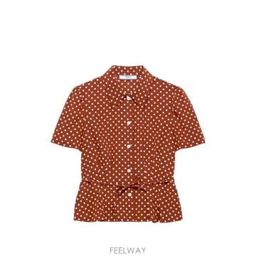 프라다 폴카 도트 마로케인 셔츠