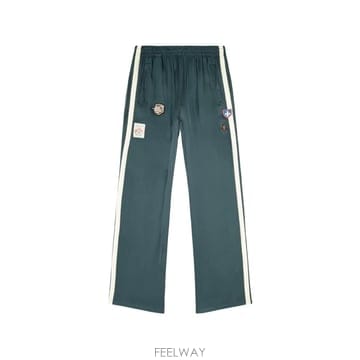 디젤 패치 새틴 트랙팬츠 블랙