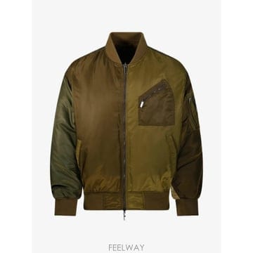 26 FW 아르마니 골지 트리밍 앤 지퍼 소매 포켓 블루종 재킷 EM006749AF29161 TP456635