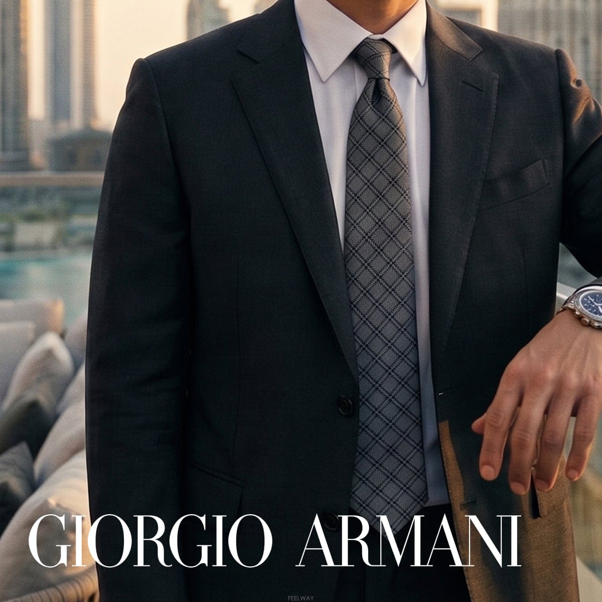 Armani GIORGIO ARMANI �������� �Ƹ����� ��ũ �׷��� üũ ���� ��Ÿ�� 9.4cm A��� K3675GIORGIO ARMANI �������� �Ƹ����� ��ũ �׷��� üũ ����