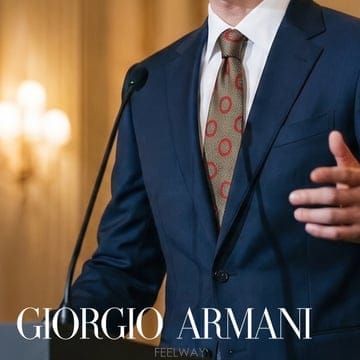 GIORGIO ARMANI 조르지오 아르마니 실크 브라운 링 패턴 넥타이 9.8cm A+등급 K3687