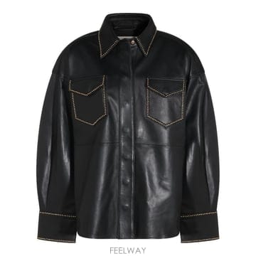 Blumarine [B47]���縶�� NF6012P044422222 ���� ���� ���� ����콺 BLACK LEATHER SHIRT[B47]���縶�� NF6012P044422222 ���� ���� ���� ����콺