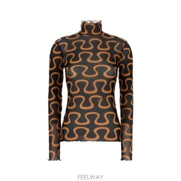 Emilio Pucci [X45]���и���Ǫġ 6UJM176U829 035 ���� Ƽ���� �μҸ� ž ���� Printed tulle to[X45]���и���Ǫġ 6UJM176U829 035 ���� Ƽ���� �μҸ� 