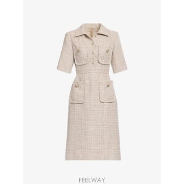 26 FW Elie Saab 시퀸 장식 트위드 미디 드레스 D1043NR26TW008 TP455945145