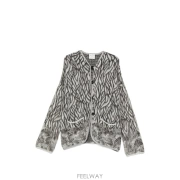26 FW Forte Forte 아트 패턴 브러시드 피니시 가디건 15153MYCOAT TP455482163