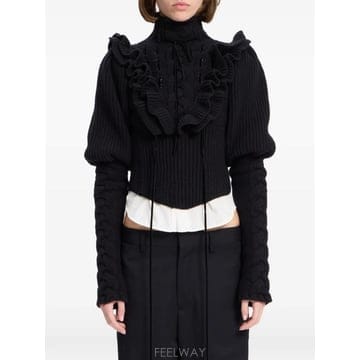 26 FW 앤드뮐미스터 러플 디테일 케이블 니트 스웨터 B0014532KN073 TP457199110