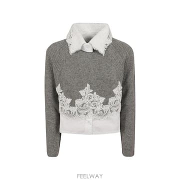 26 FW 에르마노설비노 레이스 트리밍 칼라 스웨터 D495M319APPYI TP457199090