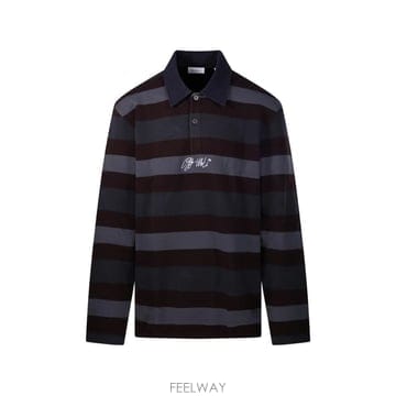 26 FW 오프화이트 로고 자수 스트라이프 스웨터 44MAD015F26J002960 TP457469432
