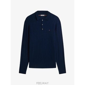 26 FW 타미힐피거 케이블 니트 폴로 칼라 스웨터 MW0MW41955 TP455150744