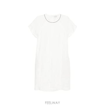 26 FW 브루넬로 쿠치넬리 모닐리 트리밍 래글런 소매 미니 드레스 MH126AFR72C600 TP45691