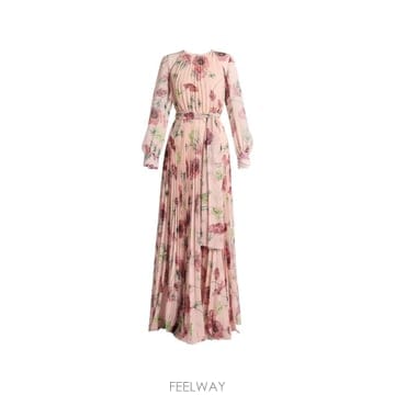 26 FW 에르뎀 플로럴 플리터블 보일 긴소매 이브닝 드레스 PF26G1152335020 TP45513362