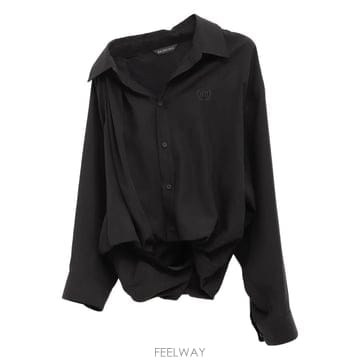 26 FW 발렌시아가 비대칭 버튼 업 셔츠 839287TRO37 TP458533274