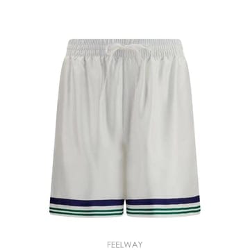 26 FW 카사블랑카 화이트 호텔 엠블럼 실크 쇼츠 MPF26TR39901 TP456360533