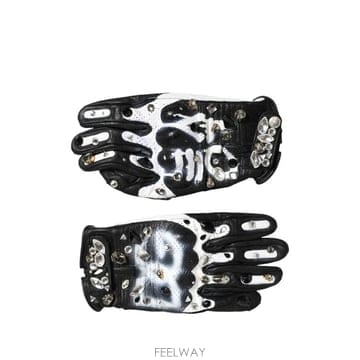 26 FW 돌체앤가바나 크리스털 장식 그래피티 프린트 장갑 SHORTGLOVES TP455660370