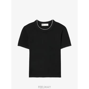 26 FW 토리버치 물결 트리밍 니트 티셔츠 182742 TP456387877