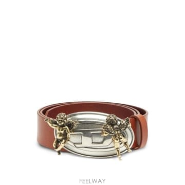 26 FW 디젤 3 5cm leather belt with cherub Oval D buckle X10967