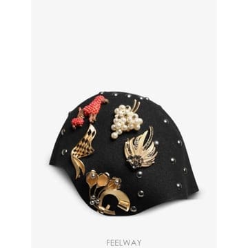 26 FW 돌체앤가바나 브로치 장식 울 클로슈 모자 HAT9650 TP455552613