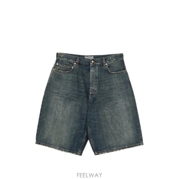발렌시아가 페이디드 데님 쇼츠