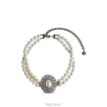 26 FW 셀프포트레이트 크리스털 장식 펄 초커 649NPEARL TP458864797