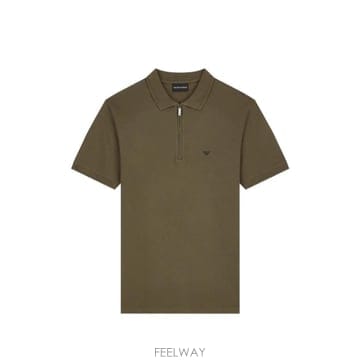 26 FW 아르마니 부분 지퍼 피케 폴로 셔츠 EM006624AF12955 TP456798291