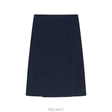 마르니 딥 블루 테크노 울 플리츠 스커트