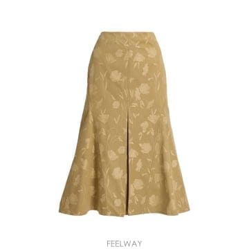 26 FW 에르뎀 poppy jacquard fluted midi skirt PF26S1390082001 T