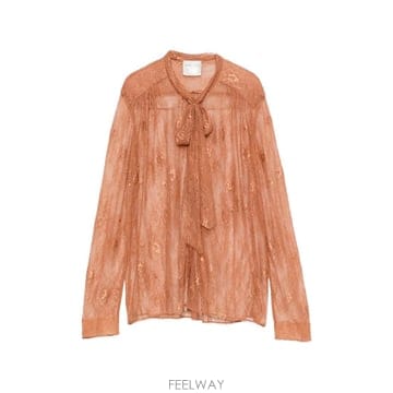 26 FW Forte Forte 레이스 푸시 보우 셔츠 15096MYSHIRT TP457176384
