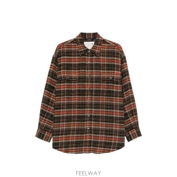 26 FW R13 브라운 다크 그레이 플레이드 셔츠 R13WR415 TP457176370