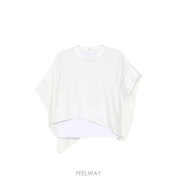 사카이 레이어드 디자인 크루 넥 탑